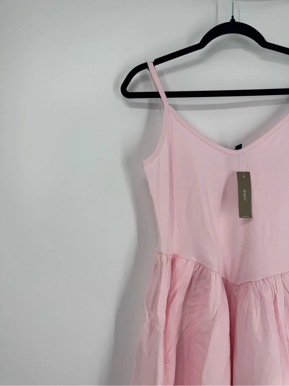 NWT J. Crew Basque-Waist Mixy Dress White Rose V-Neck Midi Pocket Fit & Flare L